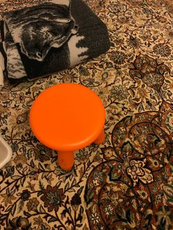 Child seat or stool orange