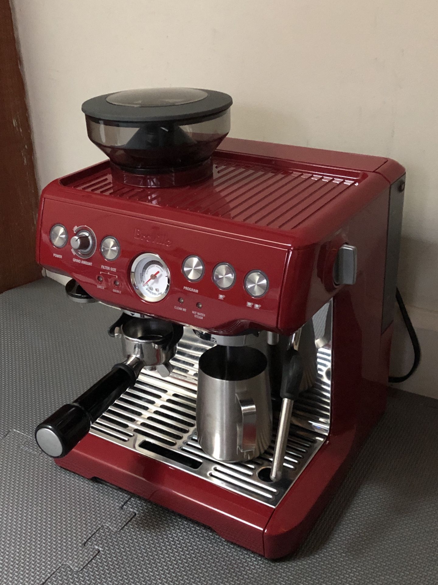 Breville BES870CBXL Barista Express Espresso Machine, Cranberry