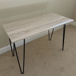 Minimalist Modern Desk Table Hairpin Legs Oak 