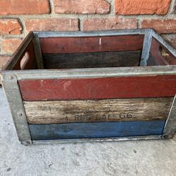 Vintage Adhor dairy metal crate