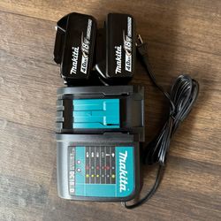 Makita 18V LXT Lithium-Ion High Capacity Battery Pack 4.0Ah with Fuel Gauge (2-Pack) and charger        Price is firm $120