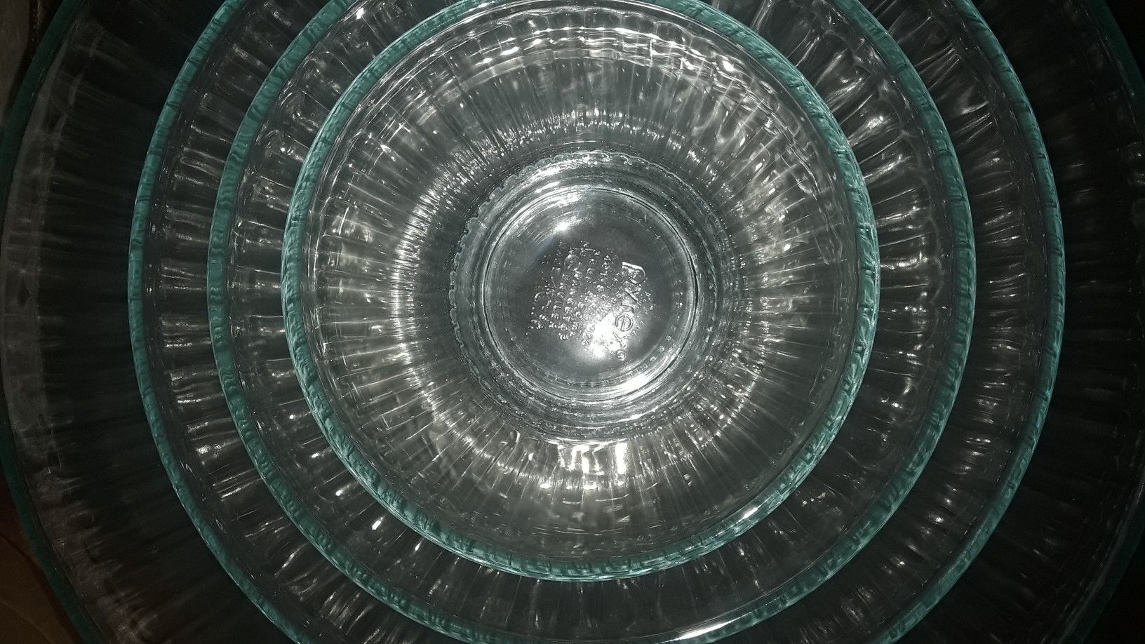 Pyrex Bowls Tinted Blue