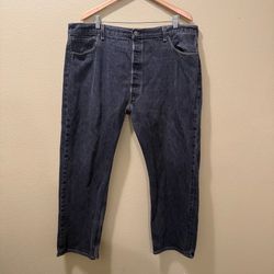 Men’s 46x32 (Measures 44x31) Levi’s Dark Gray 501 Button Fly Jeans