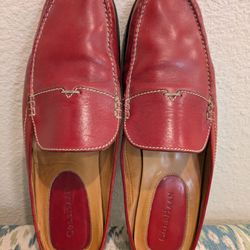 Women's size 11 red leather Cole Haan Mules
