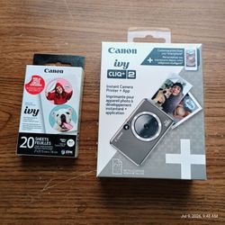 NEW Canon IVY CLIQ+2 Instant Camera & Printer + Bonus Circle Paper