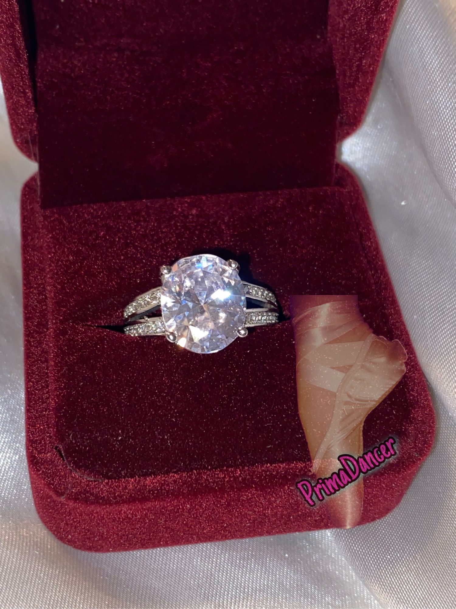 7.5 Ct New White Sapphire Engagement Ring