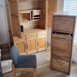 Solid Oak Office Set