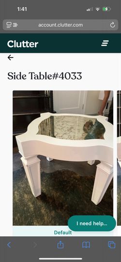 White Side Tables With Antique Glass