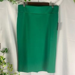 Eloquii Neoprene Green Women Pencil Skirt

