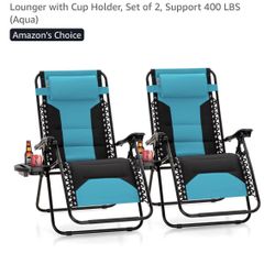 (2) NEW- Zero Gravity Chairs