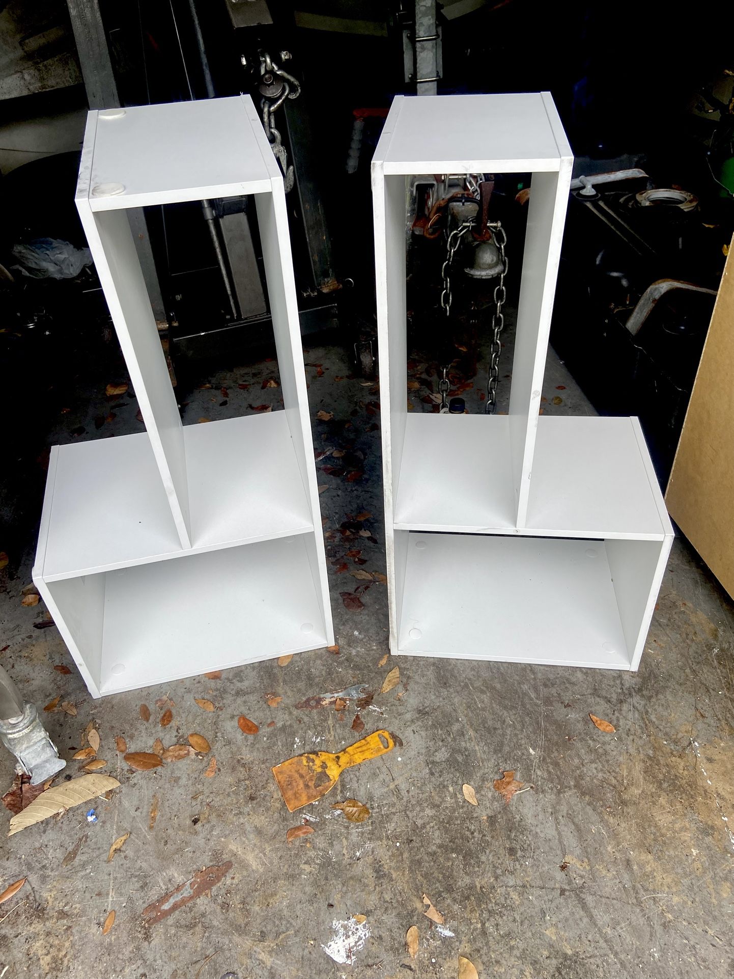 Two Bookshelves White Tall
