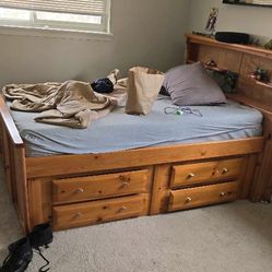 Full Sized Bed Frame With Matching Dresser