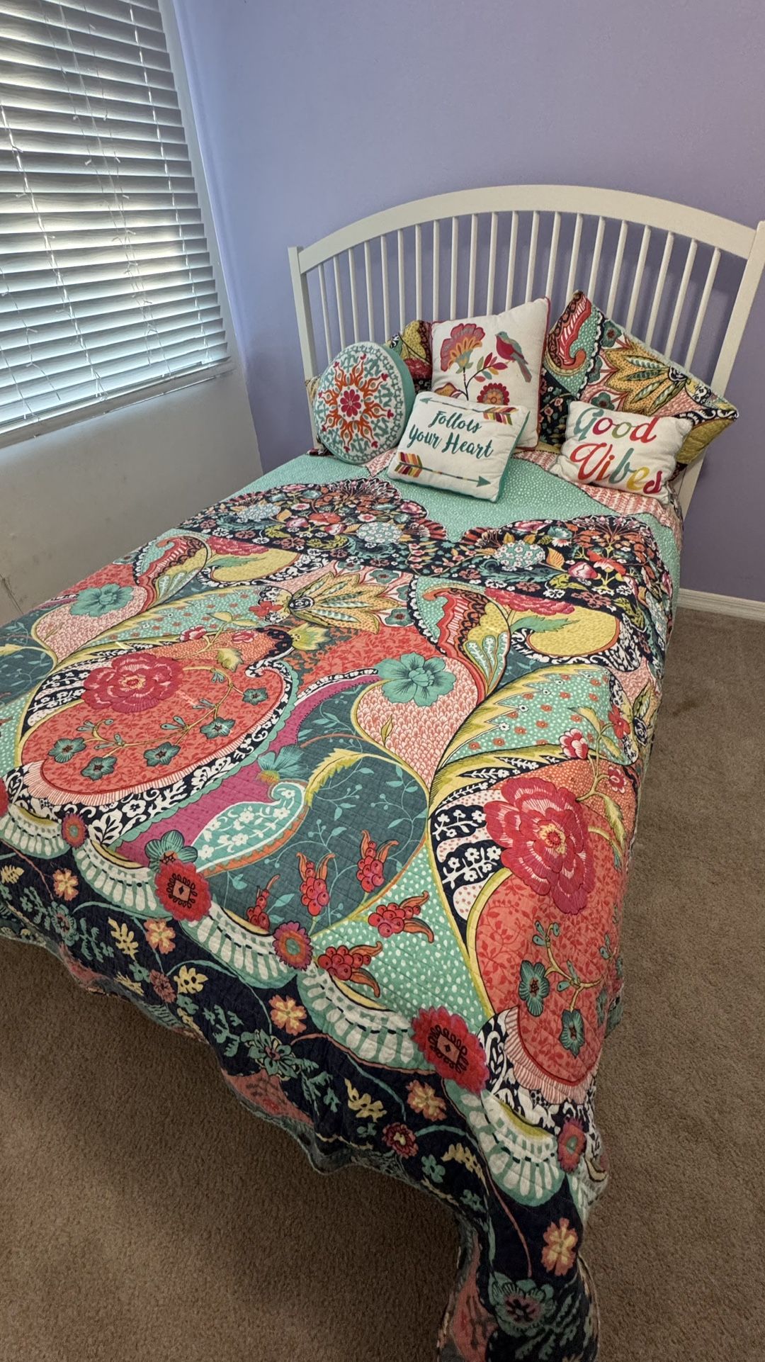 QUEEN BED W/ MATTRESS - IKEA
