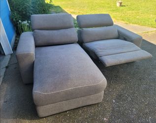 Ashley Power Reclining Chaise Sofa / Modular Couch - Gray - Clean - $400 OBO