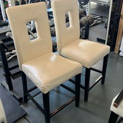 Counter High Leather Chairs 