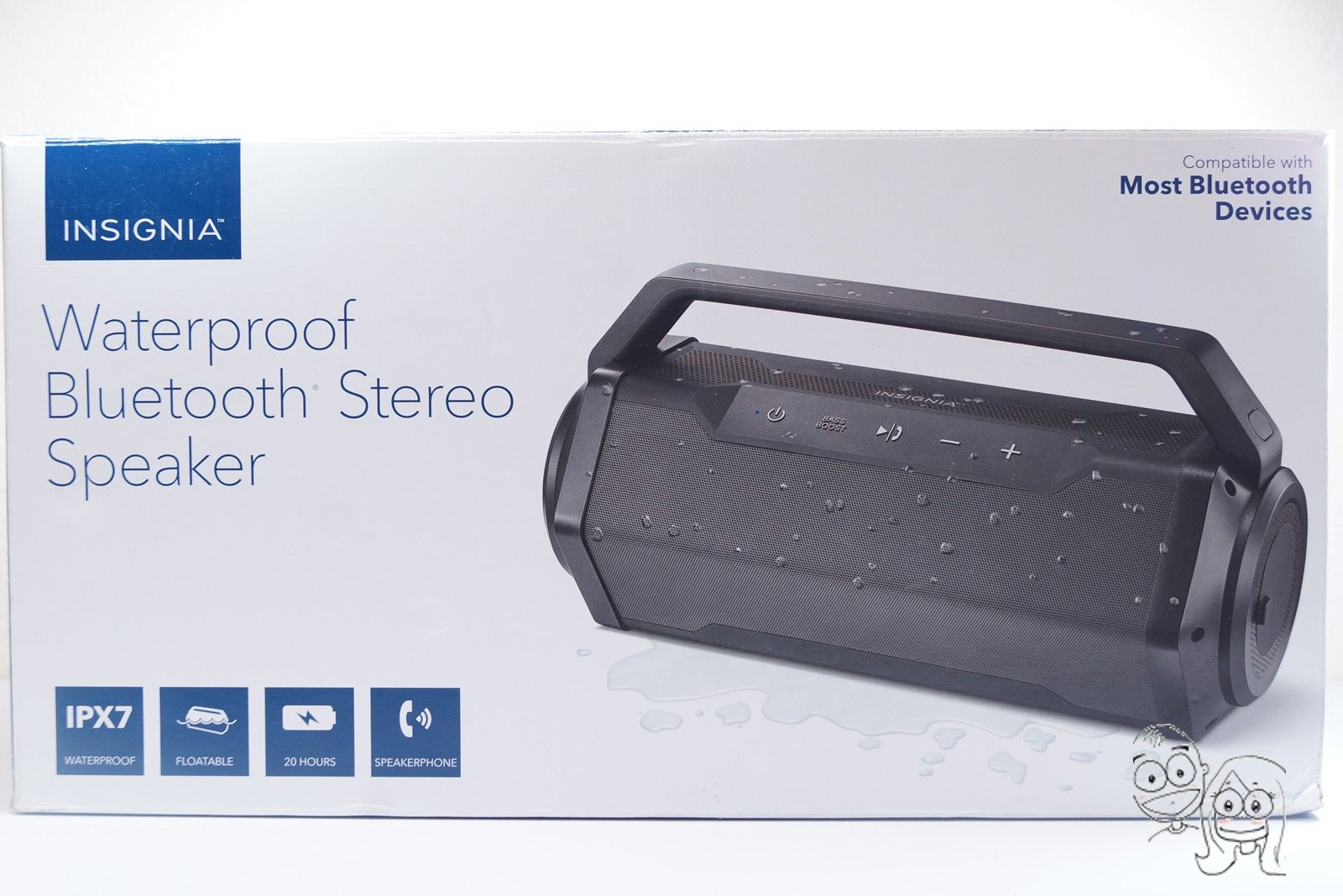 Insignia Waterproof Portable Bluetooth Speaker NS-CSPBTWP1 Rechargeable - Black