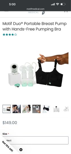 Breast Pump with Hands-Free Pumping Bra