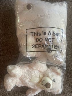 White Teddy Bear Plush Set for Baby Shower