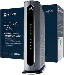 Motorola Ultra Fast Docsis 3.1 Cable Modem +AC3200 WiFi Router