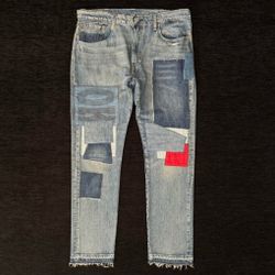 LEVI’S 512 SLIM TAPER FIT PATCHED JEANS 38x32