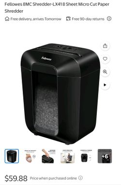 Fellowes 8MC Shredder-LX41 8 Sheet Micro Cut Paper Shredder