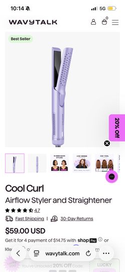 Airflow Hair Styler Hair Straightener And Curler 2 In 1 