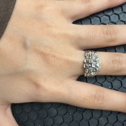 silver nugget ring 