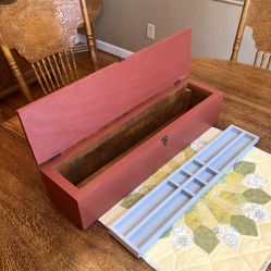 Wood Storage Box with Tray