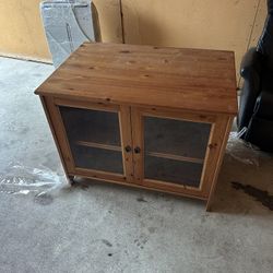 Wooden Cabinet With Glass Doors