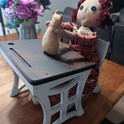 Wooden Doll Desk Set