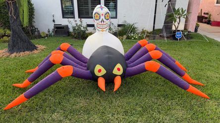 Inflatable Day of the Dead Sugar Skull Spider Halloween Decoration