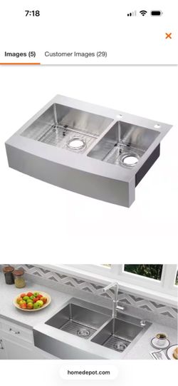 Stainless Steel Double Basin Farmhouse Kitchen Sink