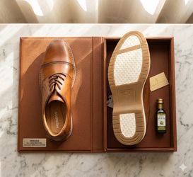 Brand New MERIDOS Men’s Leather Dress Sneaker Oxfords – Tan, Size 11