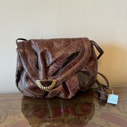 Dramatic Price Drop For Vintage Never Used (with Tag) Top Quality Leather/Snake By  Sharif From The 1980s