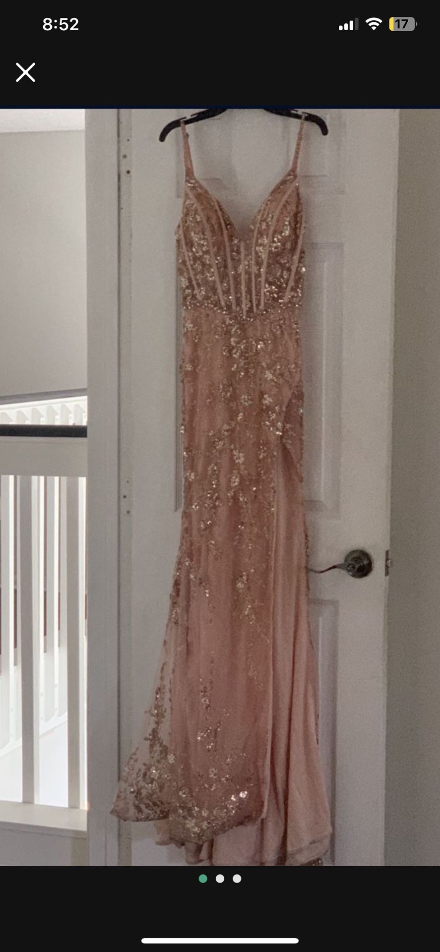 Beautiful Rose Gold Sequins Occasion Party Wedding Prom Birthday Cocktail Formal Dress 