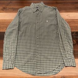 Polo Ralph Lauren Classic Benjamin Franklin Green Plaid Button Down Dress Shirt