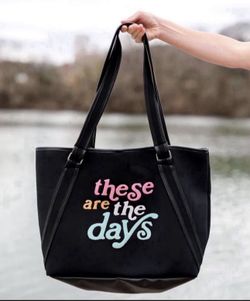 New Jadelynn Brooke Travel Bag Neoprene Tote - These Are The Days (Black)