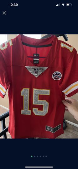 Women's Ladies Kansas City KC Chiefs Patrick Mahomes Bling Sparkle Jersey  Shirt