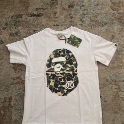 Bape ABC Campo Big Ape Head White/green Tee