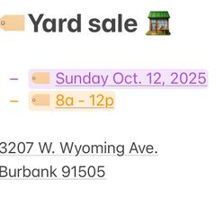 🏷️🏷️ YARD SALE
