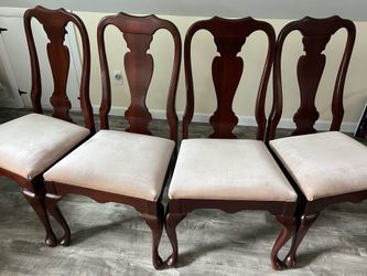 4 Cherry Queen Anne Side Chairs