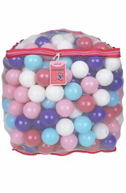 Click N' Play Plastic Ball Phthalate Free Bpa Free Crush Proof Pit Balls 5 Pretty Feminine Colors in Reusable Mesh Storage Bag with Zipper (Pack 200)