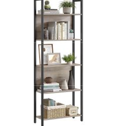  5-Tier Bookshelf, Book Shelf, Industrial Bookcase, with Steel Frame, for Living Room, Home Office, Bedroom