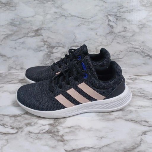 Adidas Women's Lite Racer CLN 2.0 Athletic Shoes Black w Pink Stripe Size 8 Sneakers