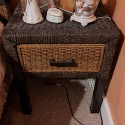 Wicker Nightstand 