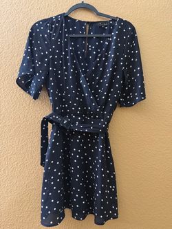 Black Polka Dot Wrap Dress
