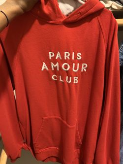 Red sweater with hoodie
