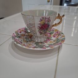 Roy Kirkham Old England Dogwood Magnolia Fine Bone China Made In England Tea Cup & Saucer