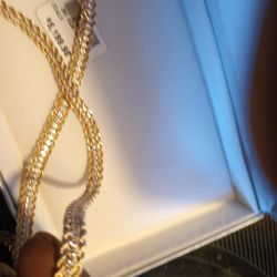 14 K Cz Italian Gold Necklace 18 Inches 