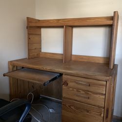 Antique Unfinished  Wood This End Up Desk 